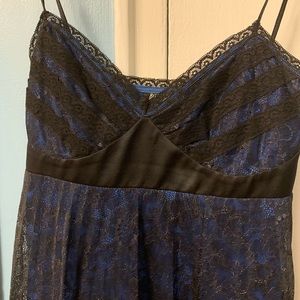 Chic betsey Johnson black dress with blue